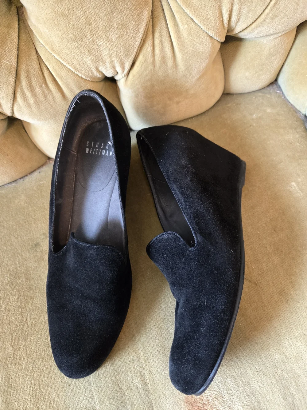 Stuart Weitzman Black Suede Wedges - Picture 4 of 6
